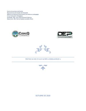 Técnicas De Evaluación Andragógica Norma Avendaño