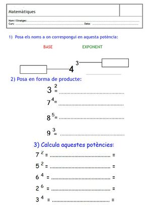 Prova Potències Unificada Sisè Primària