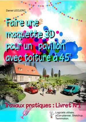 Pavillon a toiture à 45°avec Twinmotion et pCon-planner, sketchup