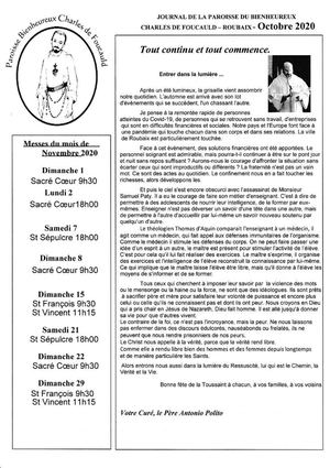 Journal Paroissial Octobre 2020