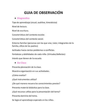 Guia De Observación Planeacion
