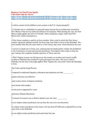 Business Law Final Exam Sophia