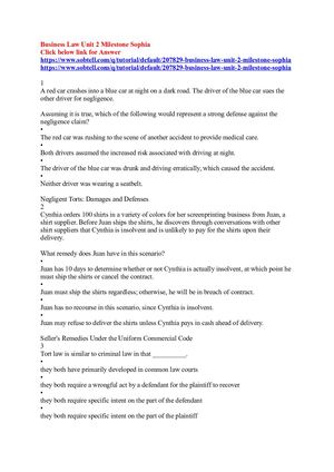 Business Law Unit 2 Milestone Sophia