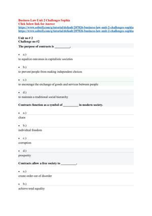 Business Law Unit 2 Challenges Sophia