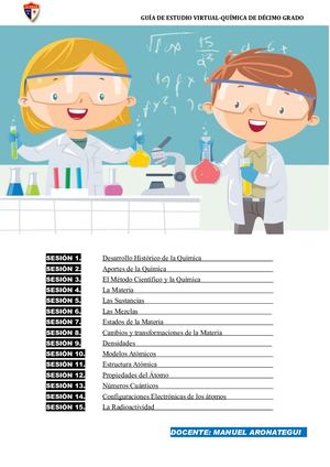 Guía De Estudio Química De Décimo Grado Secciones