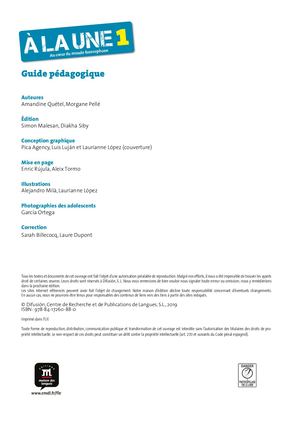 Poradnik Nauczyciela A La Une 1