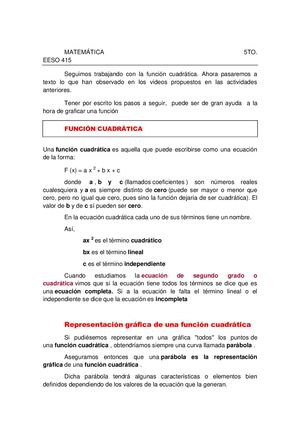 Matematica 5to Teoria Cuadraticas