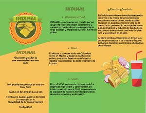 Folleto Tamal en lata