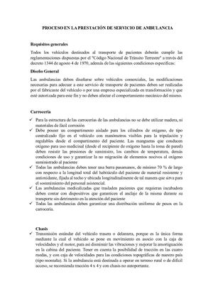 Proceso Servicio De Ambulancia