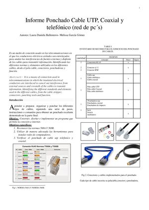 Informe Ponchado De Cables
