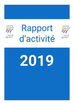 Rapport d'activité 2019 Uriopss Nouvelle Aquitaine