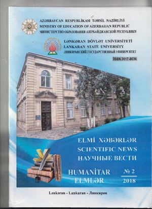 Lənkəran Dövlət Universiteti  “Elmi xəbərlər”, 2018.№2