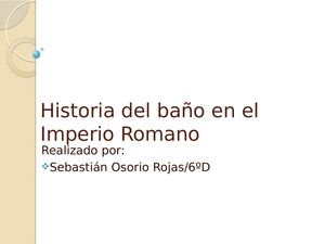 Historia Del Baño En El Imperio Romano