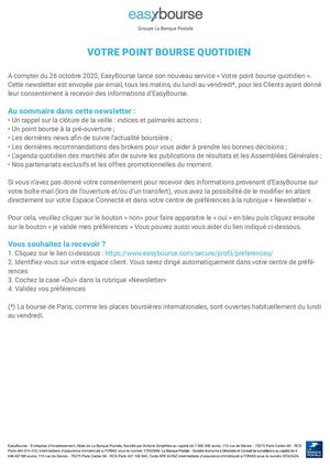 EasyBourse - Exemple Newsletter quotidienne