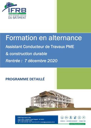 Programme Formation Assistant Conducteur De Travaux