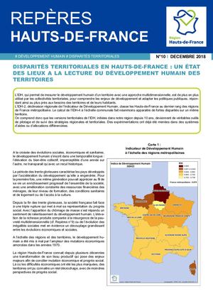 Repères Hauts-de-France  N°10 : DISPARITÉS TERRITORIALES EN HAUTS-DE-FRANCE : UN ÉTAT DES LIEUX A LA LECTURE DU DÉVELOPPEMENT HUMAIN DES TERRITOIRES