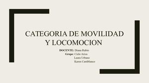Categoria De Movilidad Y Locomocion