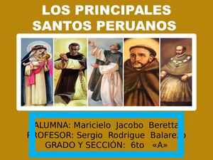 Los Principales Santos Peruanos Maricielo Jacobo Beretta