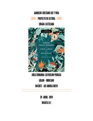 Monografía cien años de soledad Luisa