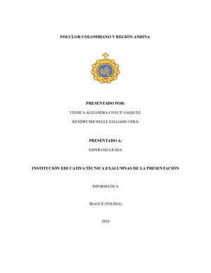 Folclor Colombiano Y Region Andina