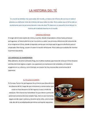 La Historia Del Té
