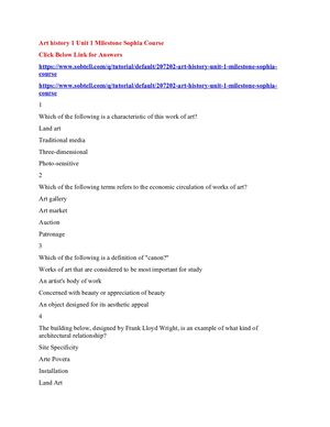 Art History 1 Unit 1 Milestone Sophia Course
