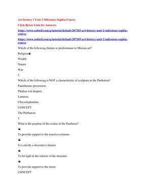 Art History 1 Unit 2 Milestone Sophia Course