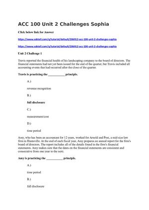 Acc 100 Unit 2 Challenges Sophia
