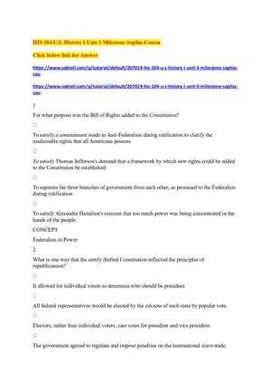 His 104 U S History I Unit 3 Milestone Sophia Course