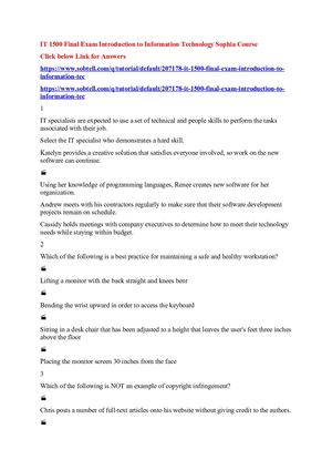 It 1500 Final Exam Introduction To Information Technology Sophia Course