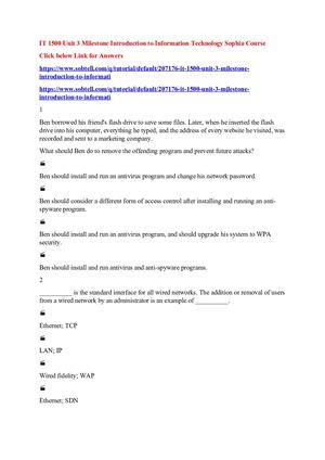 It 1500 Unit 3 Milestone Introduction To Information Technology Sophia Course