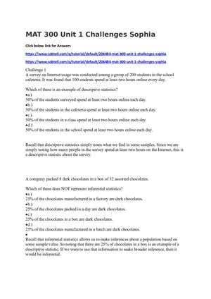 Mat 300 Unit 1 Challenges Sophia