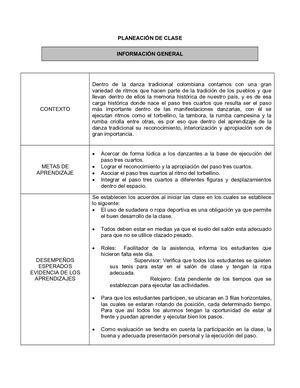 Planeación De Clase Zona 10