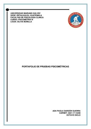 Portafolio De Pruebas Psicometricas