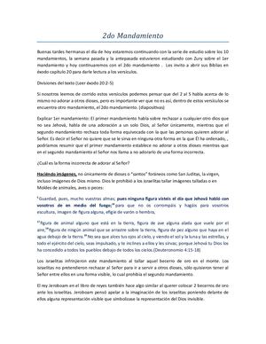 2do Mandamiento Tema