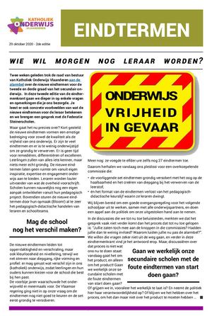 Eindtermenkrant 2: onderwijsvrijheid in gevaar