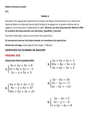 Tarea Eliminación 3x3-Baldor 343