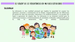 Educación en valores - El Valor De La Tolerancia En Mi Vida Cotidiana - 29.10.2020