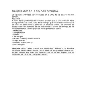 Fundamentos De La Biología Evolutiva