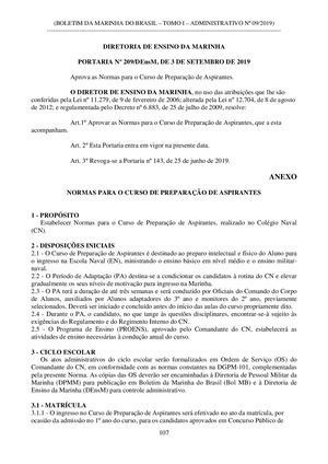 Curso de Preparação de Aspirantes, realizado no Colégio Naval (CN) 2019