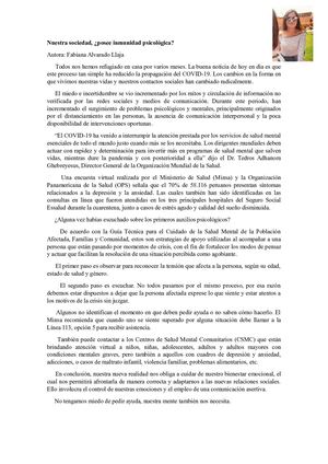 Artículo De Opinión