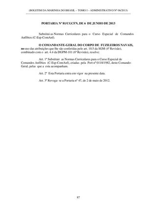 Curso Especial de Comandos Anfíbios (C-Esp-ComAnf) 2013