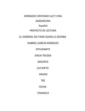 El Coronel No Tiene Quien Le Escriba