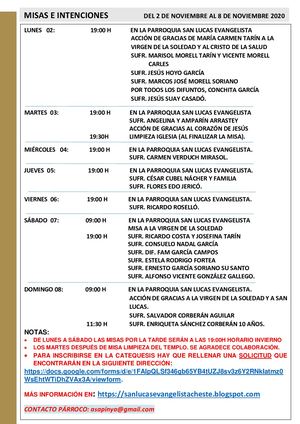 Hoja Del 2 De Nov Al 08 De Noviembre 2020