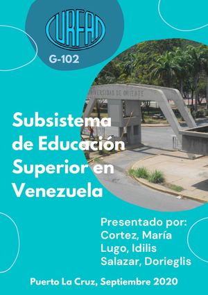 Informe Subsistema Educacion Superior