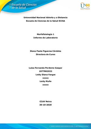 Informe Laboratorio Morfofisiologia I