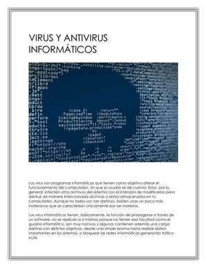 VIRUS Y ANTIVIRUS INFORMÁTICOS