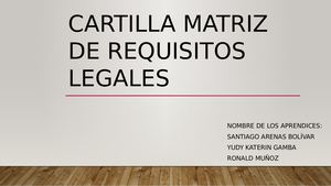 Cartilla matriz de requisitos legales.