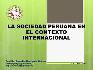 La Sociedad Peruana En El Contexto Internacional