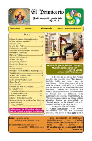Primicerio Noviembre